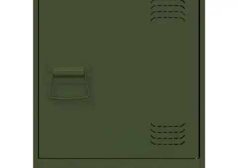 Noptiere, 2 buc., verde olive, 34,5x39x44 cm, oțel - 5/5