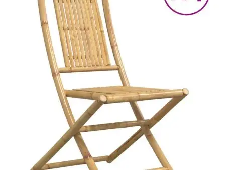 Scaune de grădină pliabile, 4 buc., 46x66x99 cm, bambus - 2/5