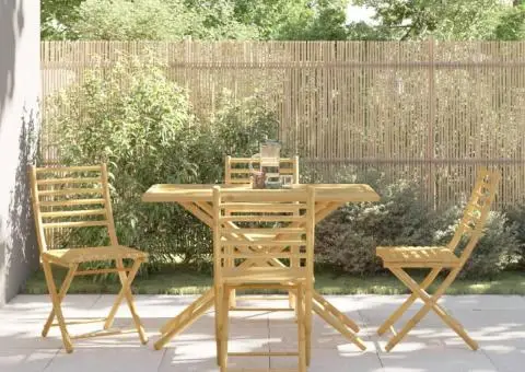 Set mobilier de grădină, 5 piese, bambus - 1/5