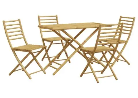 Set mobilier de grădină, 5 piese, bambus - 2/5