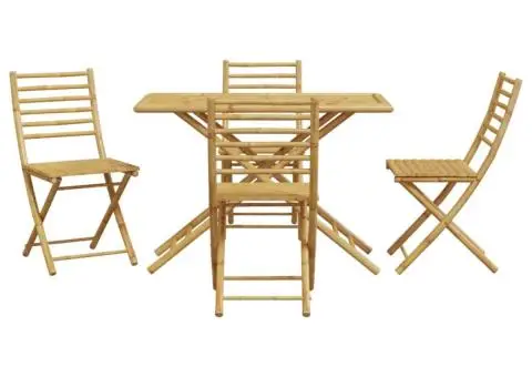 Set mobilier de grădină, 5 piese, bambus - 3/5