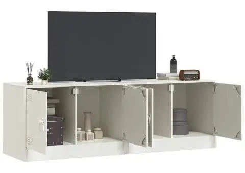 Dulapuri TV 2 buc., alb, 67x39x44 cm Otel - 3/5