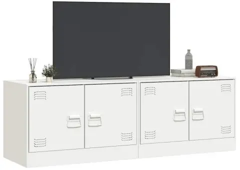 Dulapuri TV 2 buc., alb, 67x39x44 cm Otel - 4/5