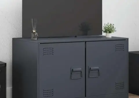 Comodă TV, antracit, 67x39x44 cm, oțel - 1/5