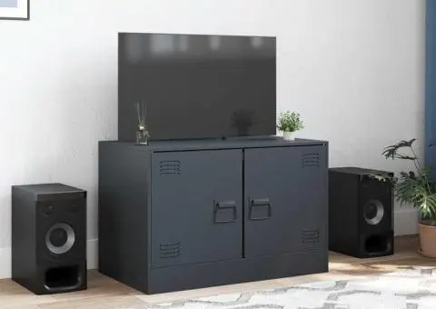 Comodă TV, antracit, 67x39x44 cm, oțel - 3/5