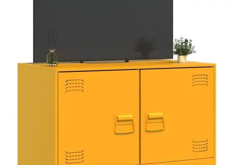 Comodă TV, galben muștar, 67x39x44 cm, oțel - 5/5