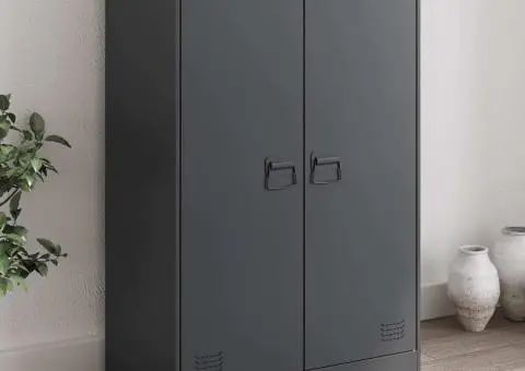 Servantă, antracit, 67x39x107 cm, oțel - 1/5