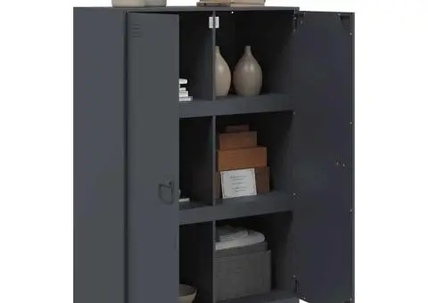 Servantă, antracit, 67x39x107 cm, oțel - 4/5