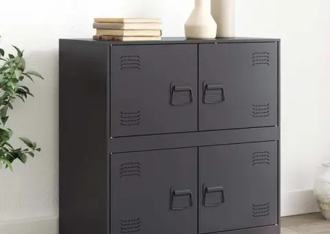 Servantă, negru, 67x39x73 cm, oțel - 1/5