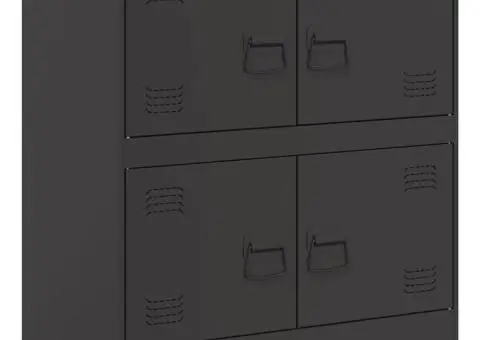 Servantă, negru, 67x39x73 cm, oțel - 2/5