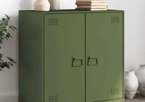 Bufeta verde măslină 67x39x73 cm oțel - 1/5