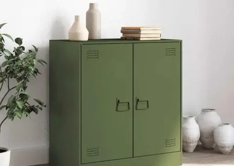 Bufeta verde măslină 67x39x73 cm oțel - 3/5