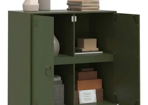 Bufeta verde măslină 67x39x73 cm oțel - 5/5