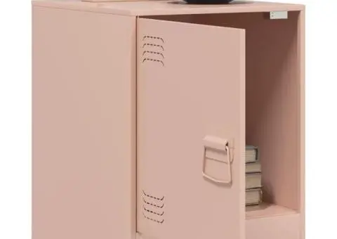 Noptieră, roz, 34,5x39x44 cm, oțel - 5/5