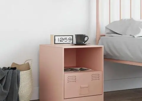 Noptieră, negru, 34,5x39x44 cm, oțel - 3/5