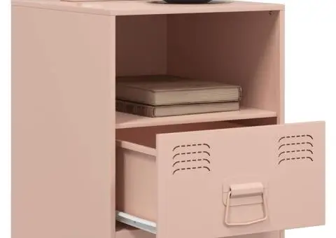 Noptieră, negru, 34,5x39x44 cm, oțel - 5/5