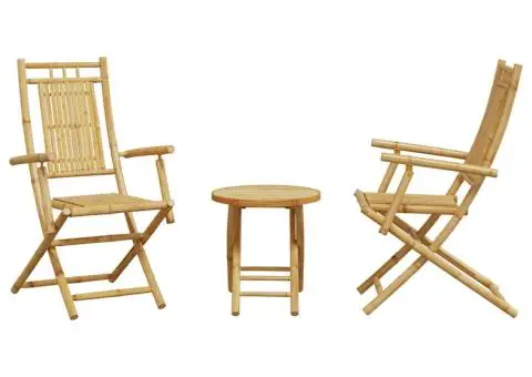 Set mobilier bistro, 3 piese, bambus - 4/5