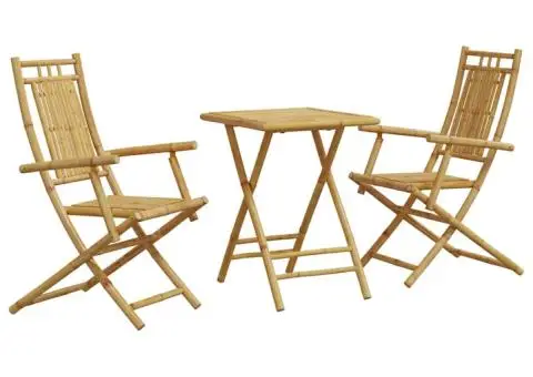 Set mobilier bistro, 3 piese, bambus - 2/5