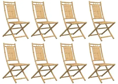 Scaune de grădină pliabile, 8 buc., 46x66x99 cm, bambus - 4/5