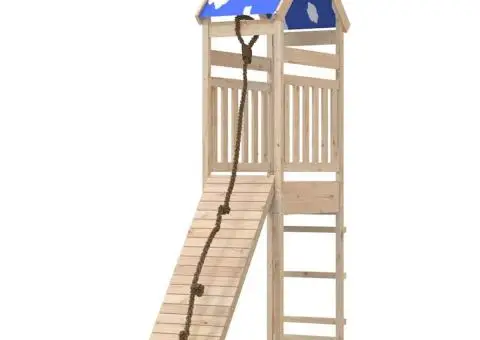 Set de joacă pentru exterior, lemn masiv de pin - 4/5