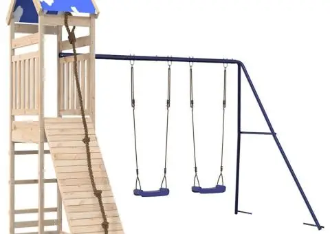 Set de joacă pentru exterior, lemn masiv de pin - 2/5