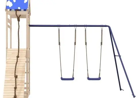 Set de joacă pentru exterior, lemn masiv de pin - 3/5