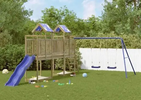 Set de joacă pentru exterior, lemn de pin impregnat - 1/5