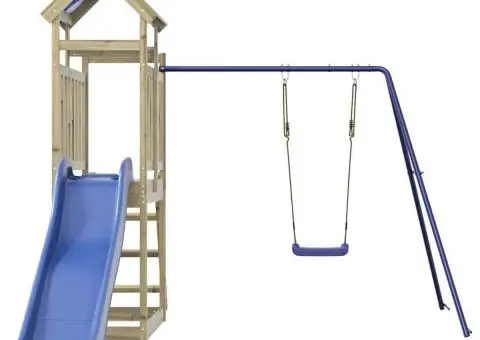 Set de joacă pentru exterior, lemn de pin impregnat - 3/5