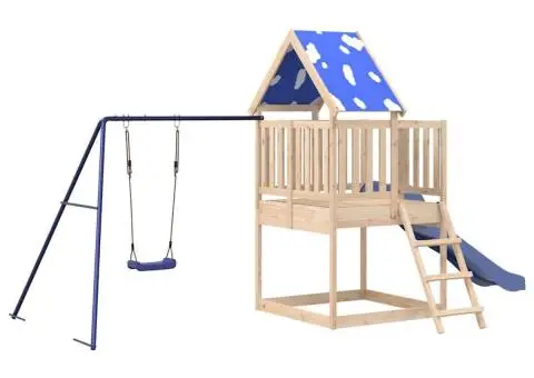 Set de joacă pentru exterior, lemn masiv de pin - 2/5