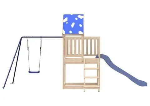 Set de joacă pentru exterior, lemn masiv de pin - 3/5