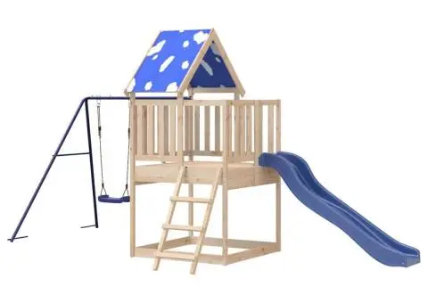 Set de joacă pentru exterior, lemn masiv de pin - 4/5