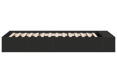 Cadru de pat, negru, 90x200 cm, lemn prelucrat - 5/5