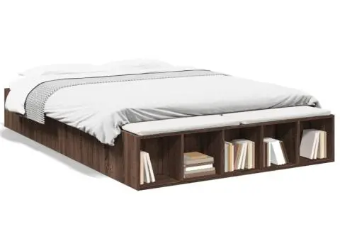 Cadru de pat, stejar maro, 150x200 cm, lemn prelucrat - 2/5