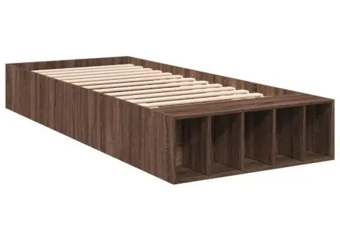 Cadru de pat, stejar maro, 90x190 cm, lemn prelucrat - 3/5