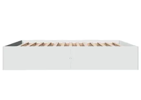 Cadru de pat, alb, 200x200 cm, lemn prelucrat - 5/5