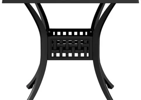 Masă de grădină, negru, 80x80x75 cm, aluminiu turnat - 5/5