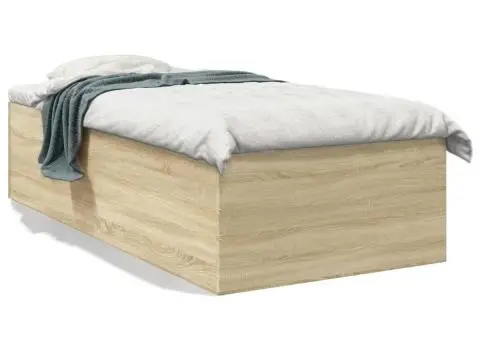 Cadru de pat, stejar sonoma, 90x200 cm, lemn prelucrat - 2/5