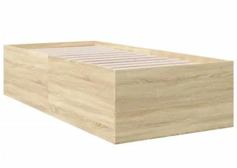 Cadru de pat, stejar sonoma, 90x200 cm, lemn prelucrat - 3/5