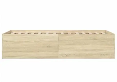 Cadru de pat, stejar sonoma, 90x200 cm, lemn prelucrat - 5/5