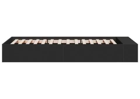 Cadru de pat, negru, 100x200 cm, lemn prelucrat - 5/5