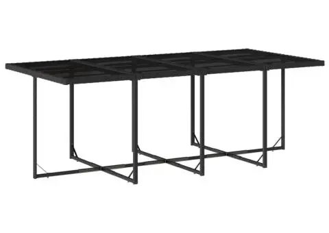 Set mobilier de grădină cu perne, 13 piese, negru, poliratan - 4/5