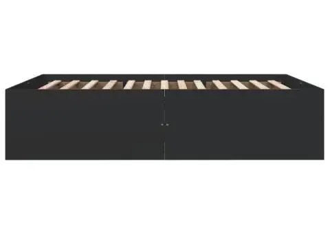 Cadru de pat, negru, 160x200 cm, lemn prelucrat - 5/5