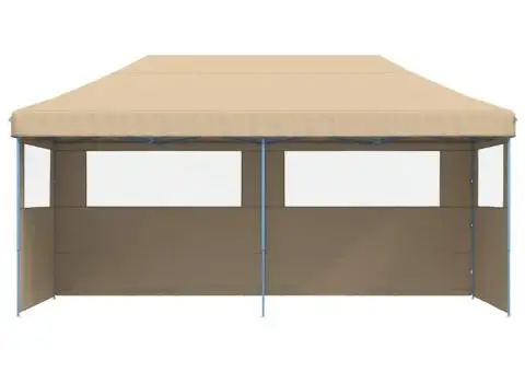 Cort pliabil pentru petreceri cu 3 pereți laterali, bej - 3/5