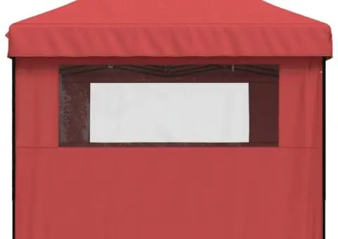 Cort pliabil pentru petreceri cu 4 pereți laterali roșu vișiniu - 4/5