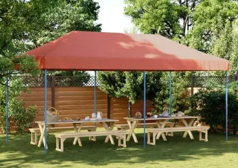 Cort de petrecere pliabil Pop-Up, 580x292x315 cm, teracotă - 1/5