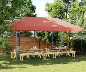 vidaXL Cort de petrecere pliabil Pop-Up, 580x292x315 cm, teracotă