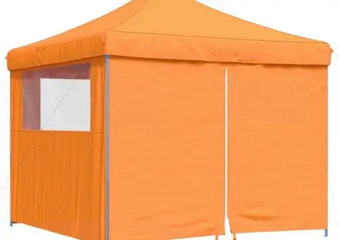 Cort pliabil pentru petreceri cu 4 pereți laterali, portocaliu - 2/5