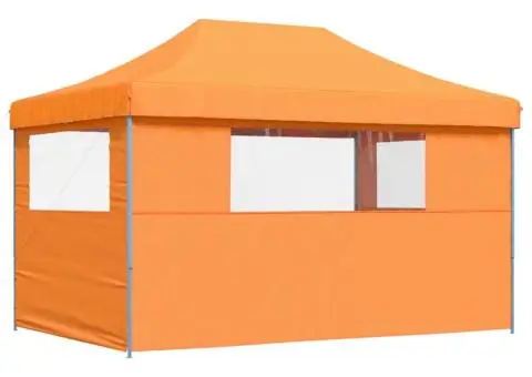 Cort pliabil pentru petreceri cu 3 pereți laterali, portocaliu - 5/5