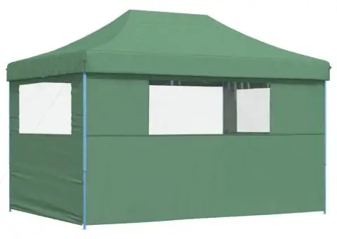 Cort pliabil pentru petreceri cu 3 pereți laterali, verde - 5/5