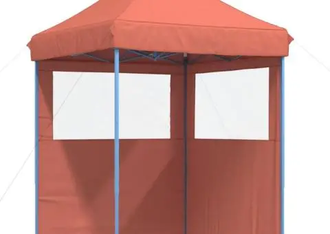Cort pliabil pentru petreceri cu 2 pereți laterali, cărămiziu - 2/5